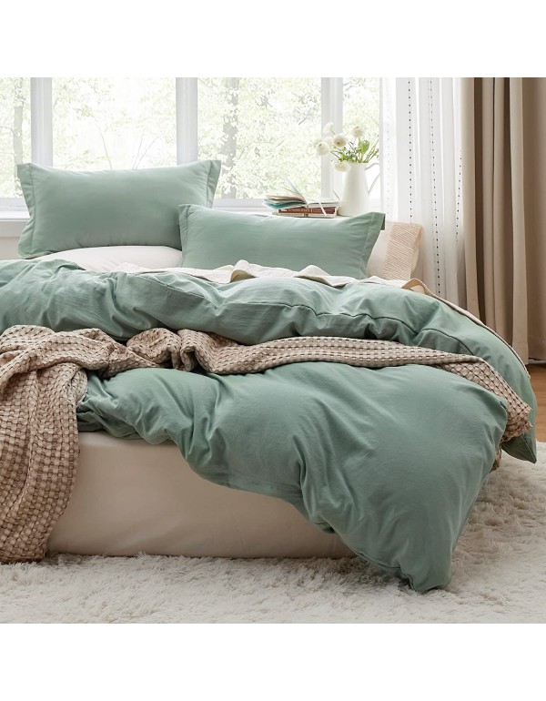 Bedsure Sage Green Duvet Cover Queen Size - Soft P...