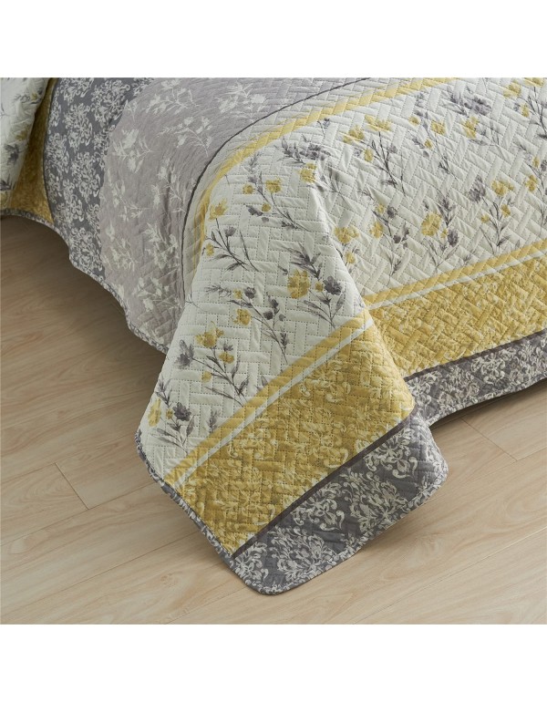 MERRY HOME 3-Piece King Size Quilt Set with 2 Pillow Shams- Boho Reversible Soft and Lightweight Quilt Bedding Bedspread Coverlet Set