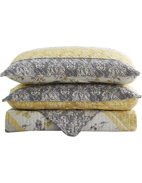 MERRY HOME 3-Piece King Size Quilt Set with 2 Pillow Shams- Boho Reversible Soft and Lightweight Quilt Bedding Bedspread Coverlet Set