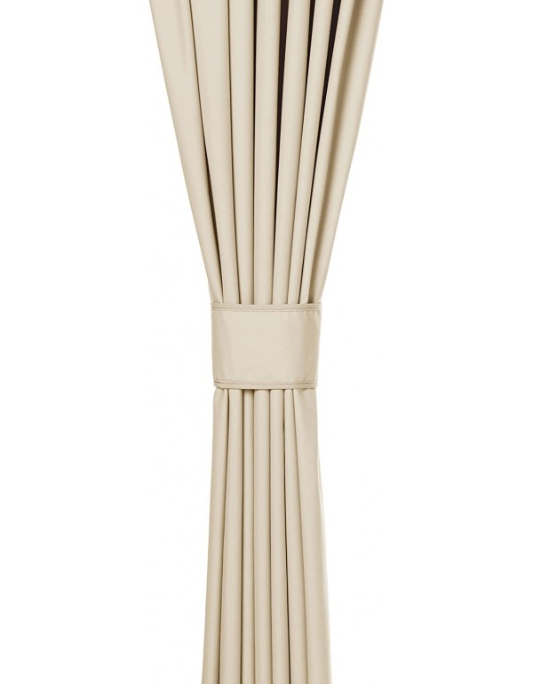 Blackout Window Curtains with Back Tab Hanging Loops - 52" x 63", Beige