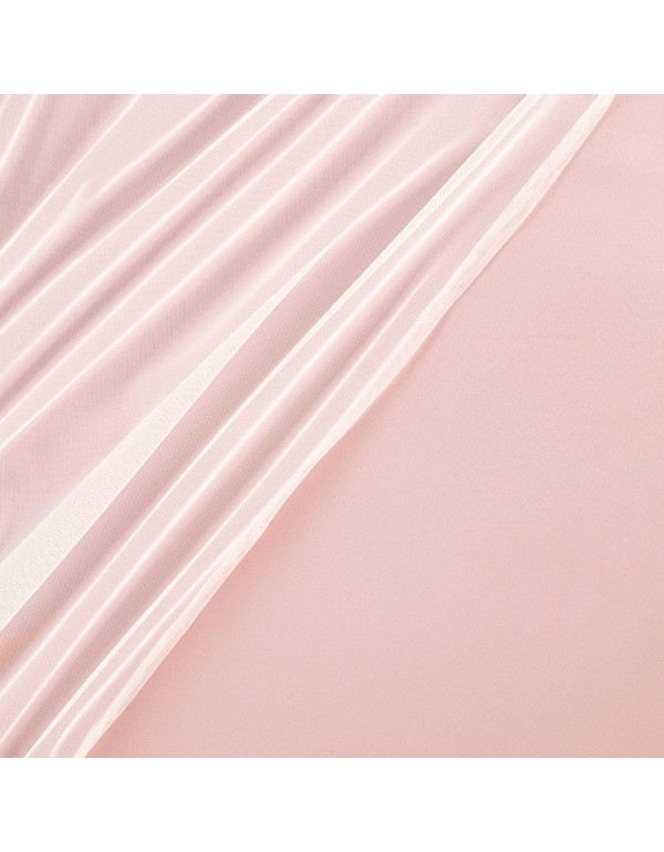 Exclusive Home Catarina Layered Solid Room Darkening Blackout and Sheer Grommet Top Curtain Panel Pair, 52"x84", Rose Blush