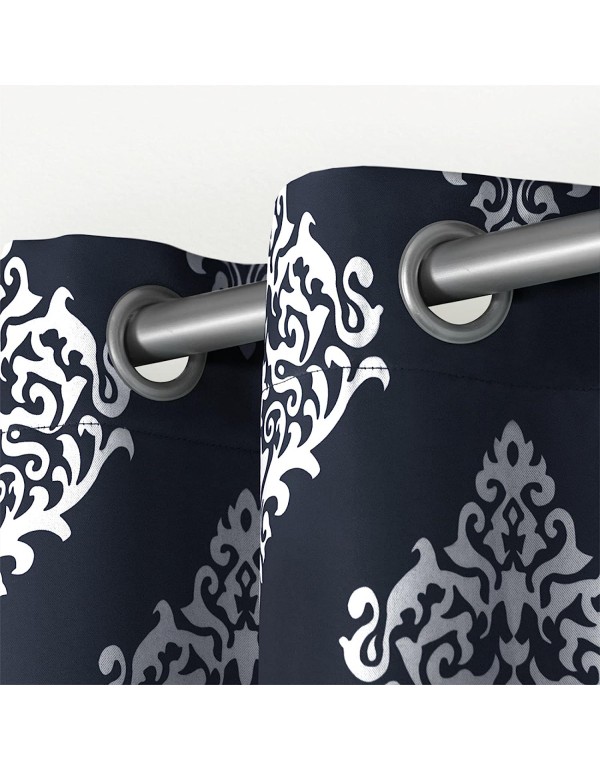 Exclusive Home Curtains Medallion Panel Pair, 52x84, Peacoat Blue, 2 Count