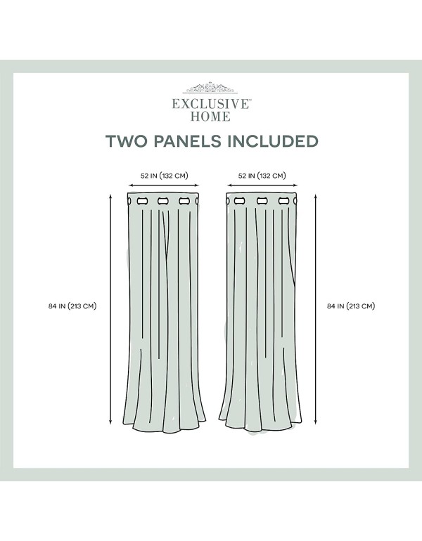 Exclusive Home Curtains Medallion Panel Pair, 52x84, Peacoat Blue, 2 Count