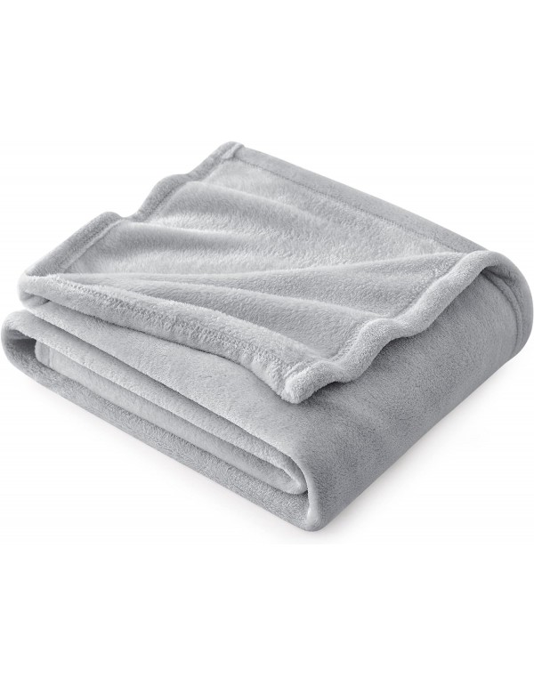 Bedsure Fleece Blanket Throw Blanket - Light Grey Lightweight Blankets for Sofa, Couch, Bed, Camping, Travel - Super Soft Cozy Microfiber Blanket Visit the Bedsure Store