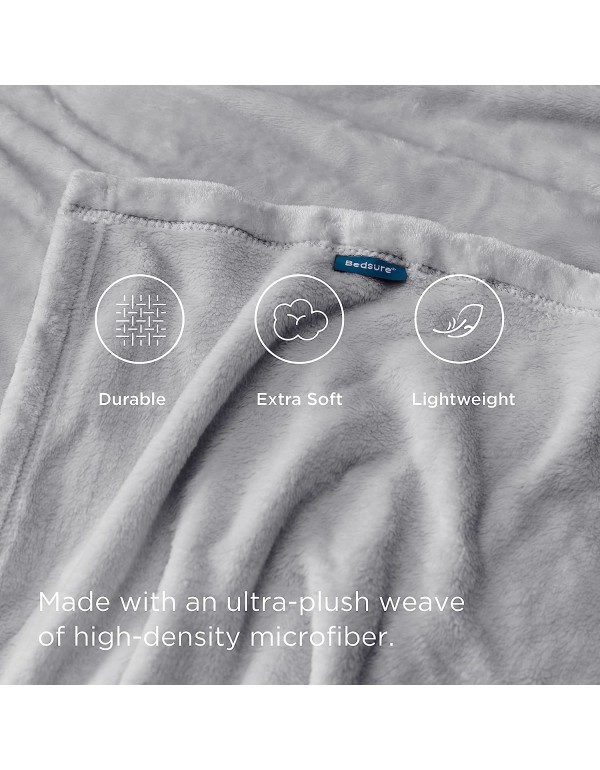 Bedsure Fleece Blanket Throw Blanket - Light Grey Lightweight Blankets for Sofa, Couch, Bed, Camping, Travel - Super Soft Cozy Microfiber Blanket Visit the Bedsure Store