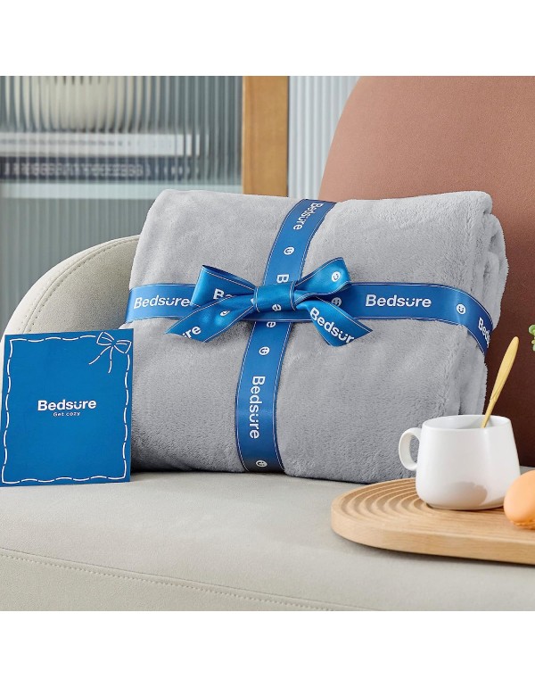 Bedsure Fleece Blanket Throw Blanket - Light Grey Lightweight Blankets for Sofa, Couch, Bed, Camping, Travel - Super Soft Cozy Microfiber Blanket Visit the Bedsure Store